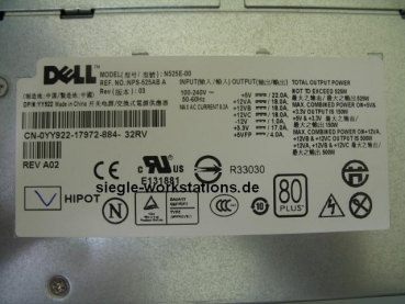 Netzteil Dell T3400 P/N 0YY922, NPS-525AB A, 525 Watt  für Precision T3400 Workstation