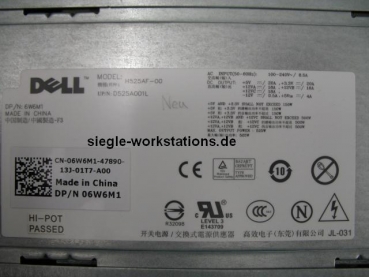Netzteil Dell T3500 P/N 06W6M1 Model H525AF-00 für Precision T3500 workstation