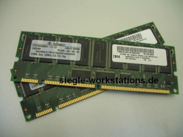 Kit 1 GB (2x 512 MB) Infineon PC133R ECC reg. SDRAM, IBM FRU 33L3325