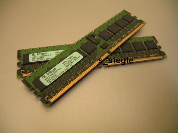 Kit 2 GB (2x 1GB) Infineon/Qimonda PC2-3200R ECC reg. RAM HYS72T128000HR