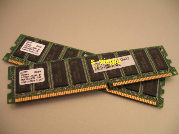 Kit 1 GB (2x 512 MB) Samsung PC2100U ECC RAM M381L6423ETM