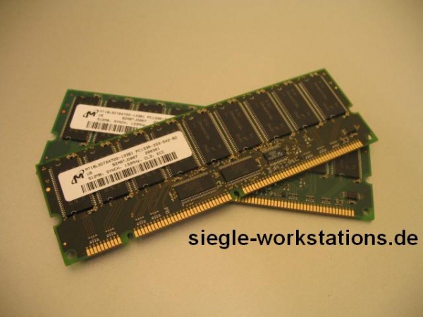 Kit 1 GB (2x 512 MB) Micron PC133R ECC reg. SDRAM MT18LSDT6472G