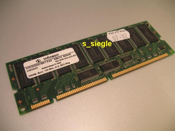 256 MB Infineon PC133R ECC registered SDRAM HYS72V32301GR