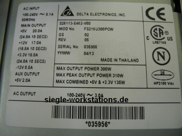 Netzteil FSC Celsius M410/420 P/N S26113-E462-V50