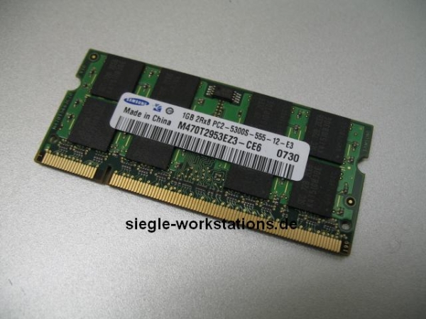 1 GB Samsung SO-DIMM PC2-5300S (DDR2-667 MHz) M470T2953EZ3-CE6 200 pin