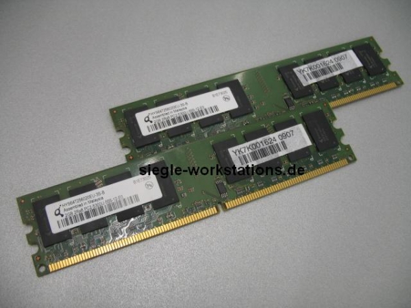 Kit 4 GB (2x 2 GB) Qimonda PC2-5300U DDR2 RAM HYS64T256020EU