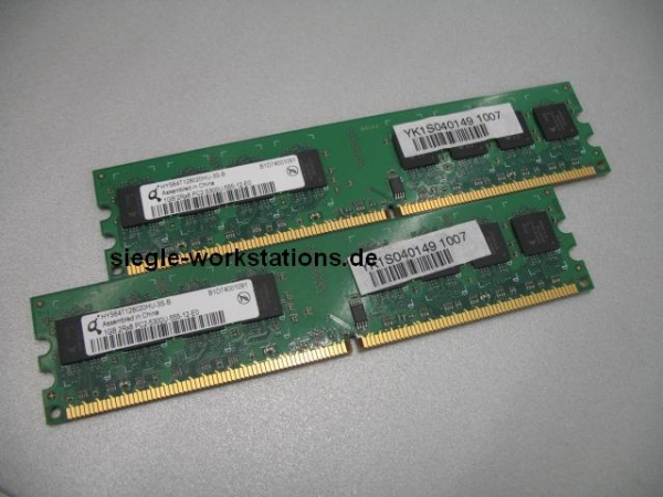 Kit 2 GB (2x 1GB) Qimonda PC2-5300U RAM HYS64T128020HU-3S