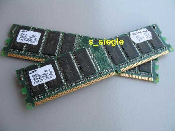 Kit 1 GB (2x 512 MB) Samsung PC2700U RAM M368L6423DTM -ETM